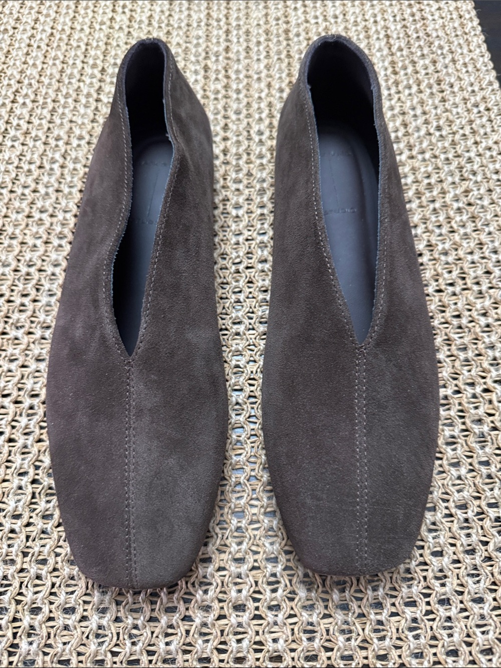 Women’s Black Suede Studio Brown Suede Lue Choked Up Ballerina Flats Loafers 38